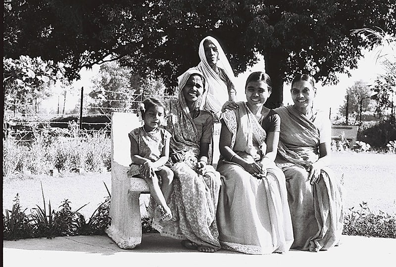 Malav Ashram, 1973. The woman on the far right was Ratikalaben, the daughter of one of Swami Kripalvanda's (Swami Kripalu's) sisters.