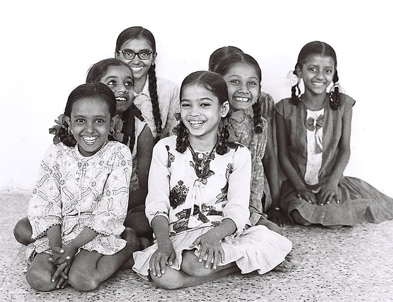 Smiling children at Swami Kripalvananda's (Swami Kripalu's) 60th Birthday celebration in the villages of Rajpipla and Umalla – January 13, 1974