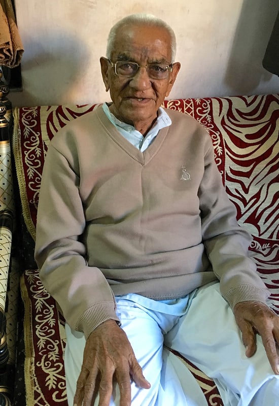 Maganlal Ambala Patel, 94 years old. Helped search for Swami Kripalvananda (Swami Kripalu) when he threw himself into the raging Narmada River during the monsoon, 1951. This photo was taken in 2016. He passed away in 2018.