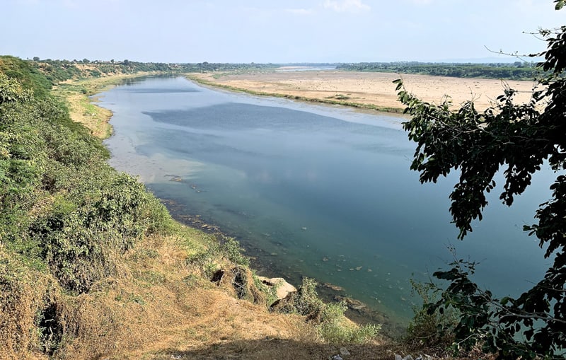 Narmada River before monsoon near Kanjeta Village.